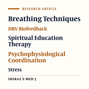 Comparison of the Effects of Islamic Spiritual Educations and Breathing Techniques with Heart Rate Variability Feedback Therapies on Heart Rate Variability, Psychophysiological Coordination and Stress in Patients Undergoing Coronary Artery Bypass Graft Surgery