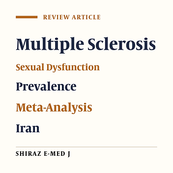 The Prevalence of Sexual Dysfunction in Iranian Women with Multiple Sclerosis: A Systematic Review and Meta-analysis