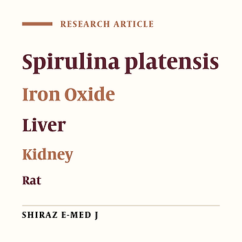 Effects of Spirulina platensis on the Improvement of Hepatorenal Toxicity Induced by Iron Oxide in Wistar Rats Using Biochemical and Histological Methods