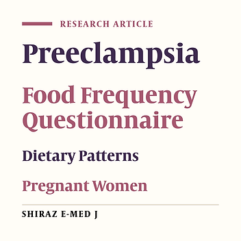 Dietary Pattern in Patients with Preeclampsia in Fasa, Iran