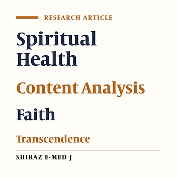 Spiritual Health as Experienced by Muslim Adults in Iran: A Qualitative Content Analysis