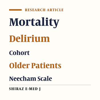Three-Month Mortality and Related Risk Factors in Delirium Patients: A Prospective Cohort Study