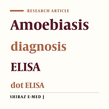 Evaluation of Enzyme Linked Immunosorbent Assay (ELISA) and Dot ELISA for Diagnosis of Amoebiasis.