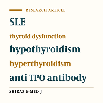 Thyroid Disorder in Systemic Lupus Erythematosus Patients in Southeast Iran