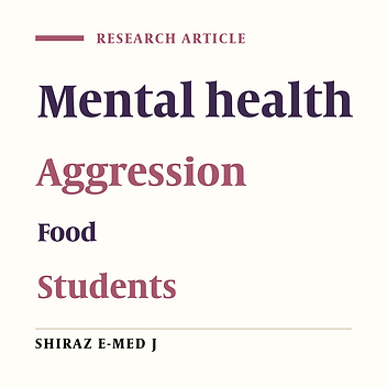 The Effect of Consuming Food With “Warm” or “Cold” Temperaments on Students’ Mental Health and Aggression