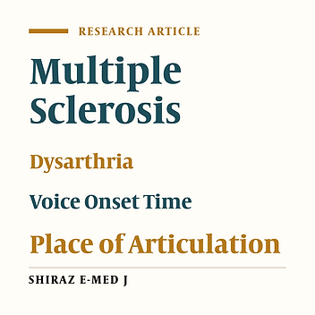 Comparison of Voice Onset Time in People with Spastic Dysarthria and Healthy Group