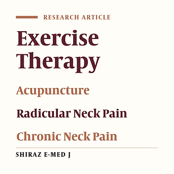 Acupuncture is as Effective as Exercise for Improvement of Chronic Neck Pain: A Randomized Clinical Trial