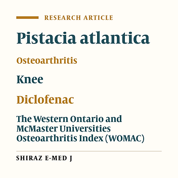 Comparing the Effects of Oleoresin of Pistacia atlantica Tree and Diclofenac Gel on the Knee Osteoarthritis Improvement