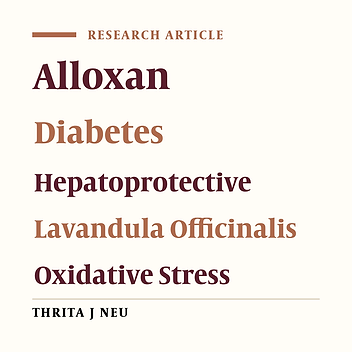 Hepatoprotective Effect of Ethanolic Extract of Lavandula officinalis L. in Alloxan-Induced Diabetic Rats