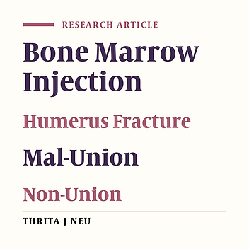 Cover image of the article: Injection of Autologous Bone Marrow versus Hanging Cast in Treatment of Humeral Fracture