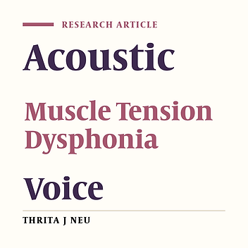 The Correlation Between Voice Handicap Index and Specific Acoustic Measures in Patients With Muscle Tension Dysphonia