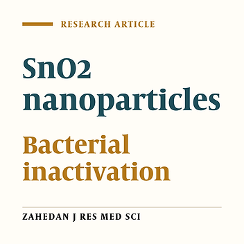 Cover image of the article: The Antibacterial Activity of SnO2 Nanoparticles against Escherichia coli and Staphylococcus aureus