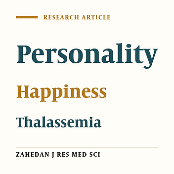 Relationship between Personality Traits and Happiness in Patients with Thalassemia