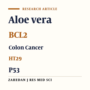 The Role of Aloe vera in Inhibiting the P53 Protein Expression and Enhancing the HT29 Colon Cancer Cells Proliferation