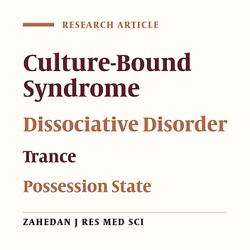Frequency of Djinnati Syndrome among Inpatient Admissions at Baharan Psychiatric Hospital in Zahedan, Iran