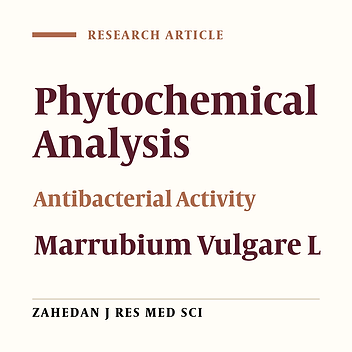 Phytochemical Analysis, Antibacterial Activity of Marrubium vulgare L against Staphylococcus aureus in vitro