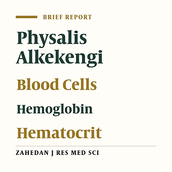 An Investigation on the Effect of Alcoholic Extract of Physalis alkekengi on Blood Indexes in Rats