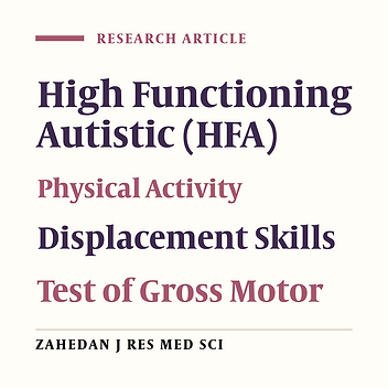 Effect of a Selected Physical Exercise on the Development of Displacement Movement Skills in Highly Functional Autistic Children