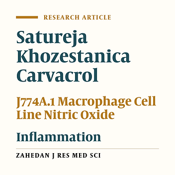 The Inhibitory Effect of Satureja khozestanica Essential Oil and Carvacrol on Nitric Oxide Production in Macrophage Cell Line