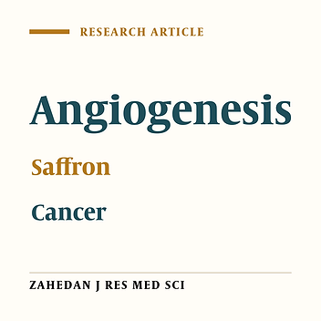 Effect  of  Saffron  aqua  Extract  on  Angiogenesis  in  Chick Chorioalantoic Membrane