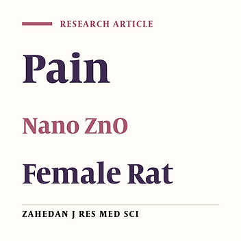 Nanoparticles of Zinc Oxide Reduces Acute Somatic Pain in Adult Female Wistar Rats