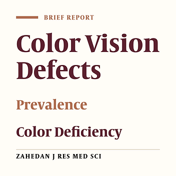 Prevalence of  Color Vision Deficiency in Qazvin