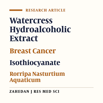 The Anti-Cancer Effect of Watercress (Rorripa Nasturtium Aquaticum) Extract on Breast Cancer Cells