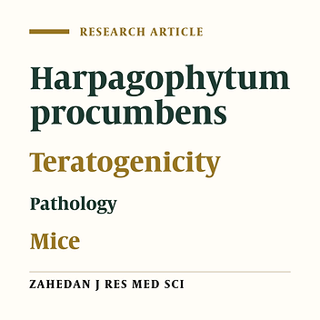 Teratogenic Effects of Harpagophytum procumbens Ethanolic Extract in Mice and Fetuses
