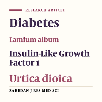 The Extract of Lamium album and Urtica dioica Increase Serum Insulin-Like Growth Factor 1 Level in Streptozotocin-Induced Diabetic Rats
