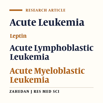 Evaluation of Serum Leptin Level in Children With Acute Leukemia