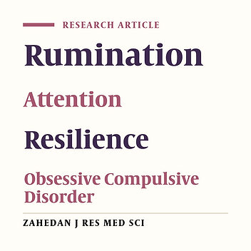 The Role of Attentional Control and Resilience in Predicting the Rumination in Patients With Obsessive-Compulsive Disorder