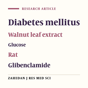 The Comparative Effects of Aqueous Extract of Walnut (Juglans regia) Leaf and Glibenclamide on Serum Glucose Levels of Alloxan-Induced Diabetic Rats