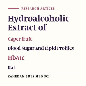 Effect of Hydroalcoholic Extract of Capparis Spinosa Fruit on Blood Sugar and Lipid Profile of Diabetic and normal Rats