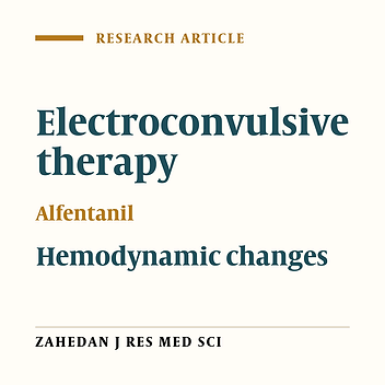 Effect of Intravenous Alfentanil on Hemodynamic Changes in Anesthesia for Electroconvulsive Therapy