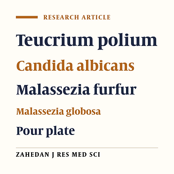 The Effect of Aqueous and Ethanolic Extracts of Teucrium polium on Candida Albicans and Two Species of Malassezia