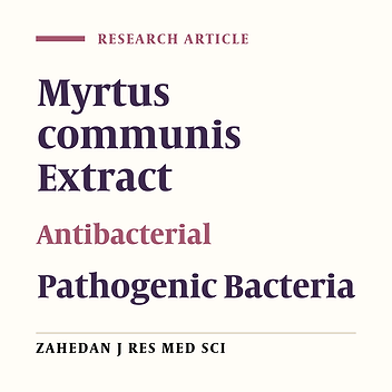 Antibacterial Effect of Myrtus Communis Hydro-Alcoholic Extract on Pathogenic Bacteria