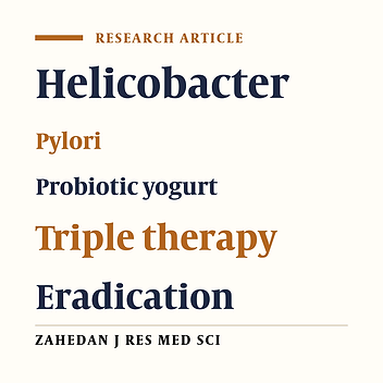 Comparison of Triple Therapy plus Probiotic Yogurt vs. Standard Triple Therapy on Helicobacter Pylori Eradication