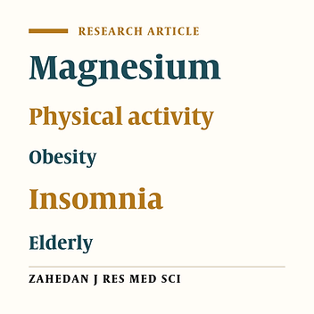 Effect of Magnesium Supplementation on Physical Activity of Overweight or Obese Insomniac Elderly Subjects: A Double-Blind Randomized Clinical Trial