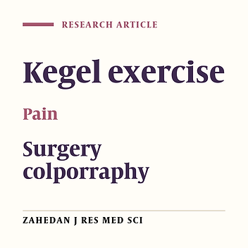 Training Effect on Pain after Kegel Colporraphy Surgery