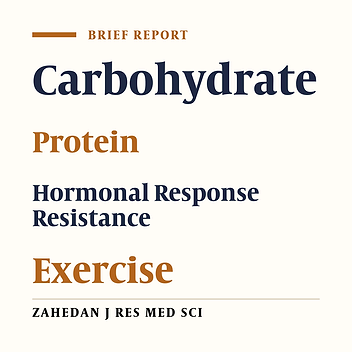 Comparison of the Effect of Consuming Carbohydrate or Protein during Exercise on Hormonal Response