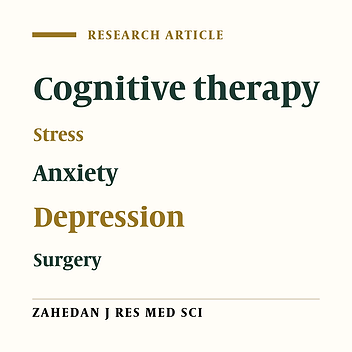 Effectiveness of Stress Management Cognitive-Behavioral Therapy on Psychological and Physiological Indexes of Patients