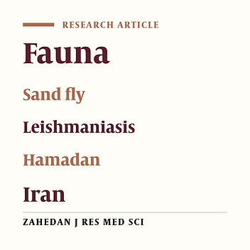 Phlebotominae Sandflies Fauna (Diptera: Psychodidae) in Hamadan, Iran