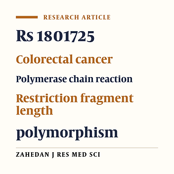 Association of Calcium-Sensing Receptor (CASR rs 1801725) with Colorectal Cancer