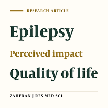 A Cross Sectional Study Evaluating Perceived Impact of Epilepsy on Aspects of Life
