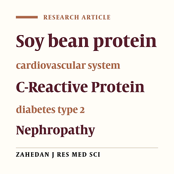 Soy Protein Intake, Cardiovascular Risks, CRP-Level and Kidney Function Among Type 2 Diabetic Patients with Nephropathy