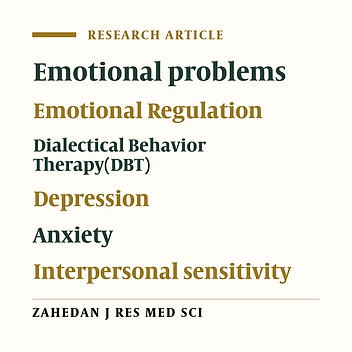 The Effect of Emotion Regulation Training based on Dialectical Behavior Therapy and Gross Process Model on Symptoms of Emotional Problems