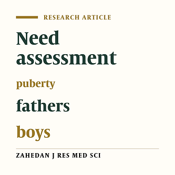 Educational Needs of Fathers about Boys Puberty Period and Its Related Factors