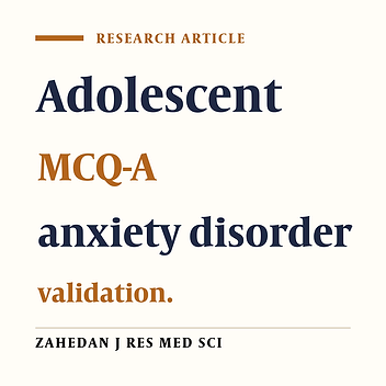 Validation of the Adolescent Meta-cognition Questionnaire Version
