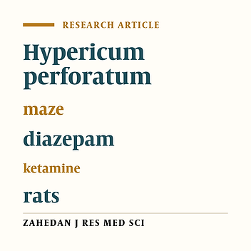 A comparative study of sedative and anxiolytic effects of the Hypericum perforatumin and diazepam on rats