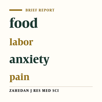 The effect of food intake during labor on pain and anxiety in pregnant women